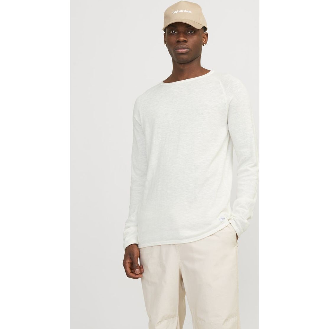 JACK & JONES Megztinis vyrams, Balta, Jjelinen pullover 2