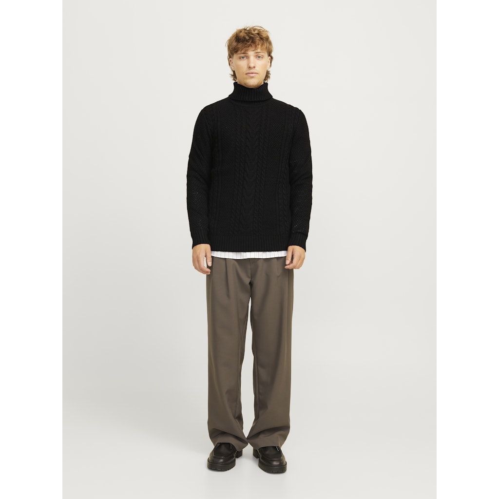 JACK & JONES Megztinis su kaklu vyrams, Juoda, Craig knit roll neck 5