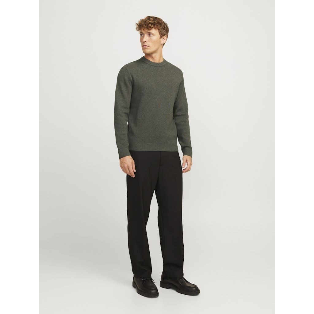 JACK & JONES Megztinis vyrams, Chaki, Milano stitch knit crew neck 5