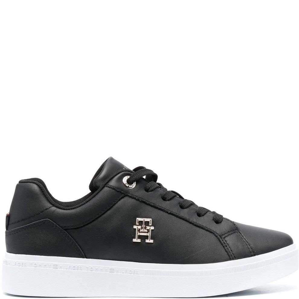 TOMMY HILFIGER Sportiniai bateliai moterims, Juoda, TH COURT SNEAKER 2