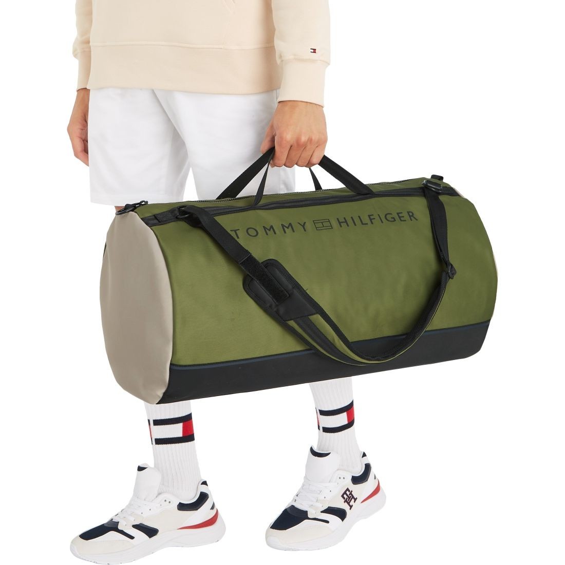 TOMMY HILFIGER Rankinė, krepšys vyrams, Žalia, Urban essential barrel bag 3