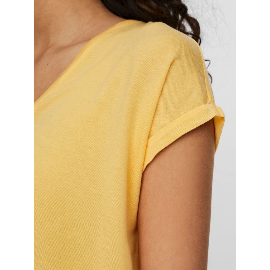 VERO MODA Marškinėliai moterims, Oranžinė, VMAVA SS V-NECK 5