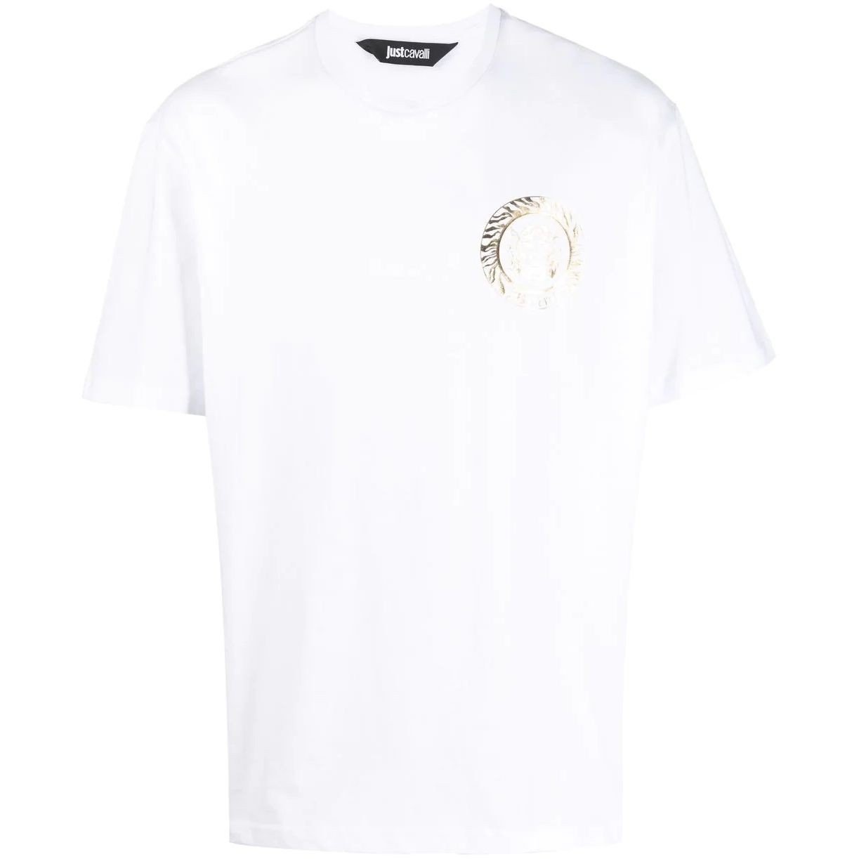 JUST CAVALLI Marškinėliai trump. rankovėmis vyrams, Balta, Round small t-shirt 1