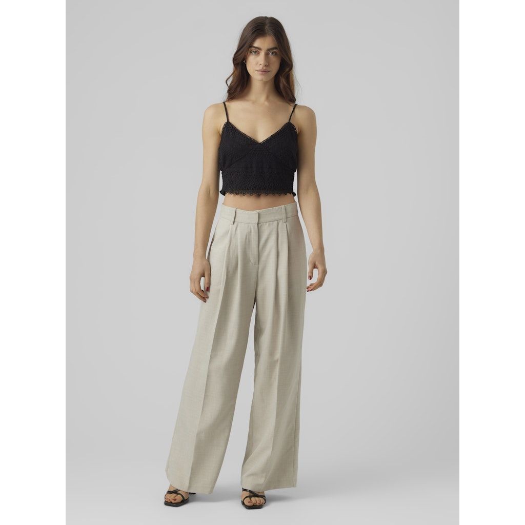 VERO MODA Palaidinės moterims, Juoda, VMHONEY LACE V-NECK C 4