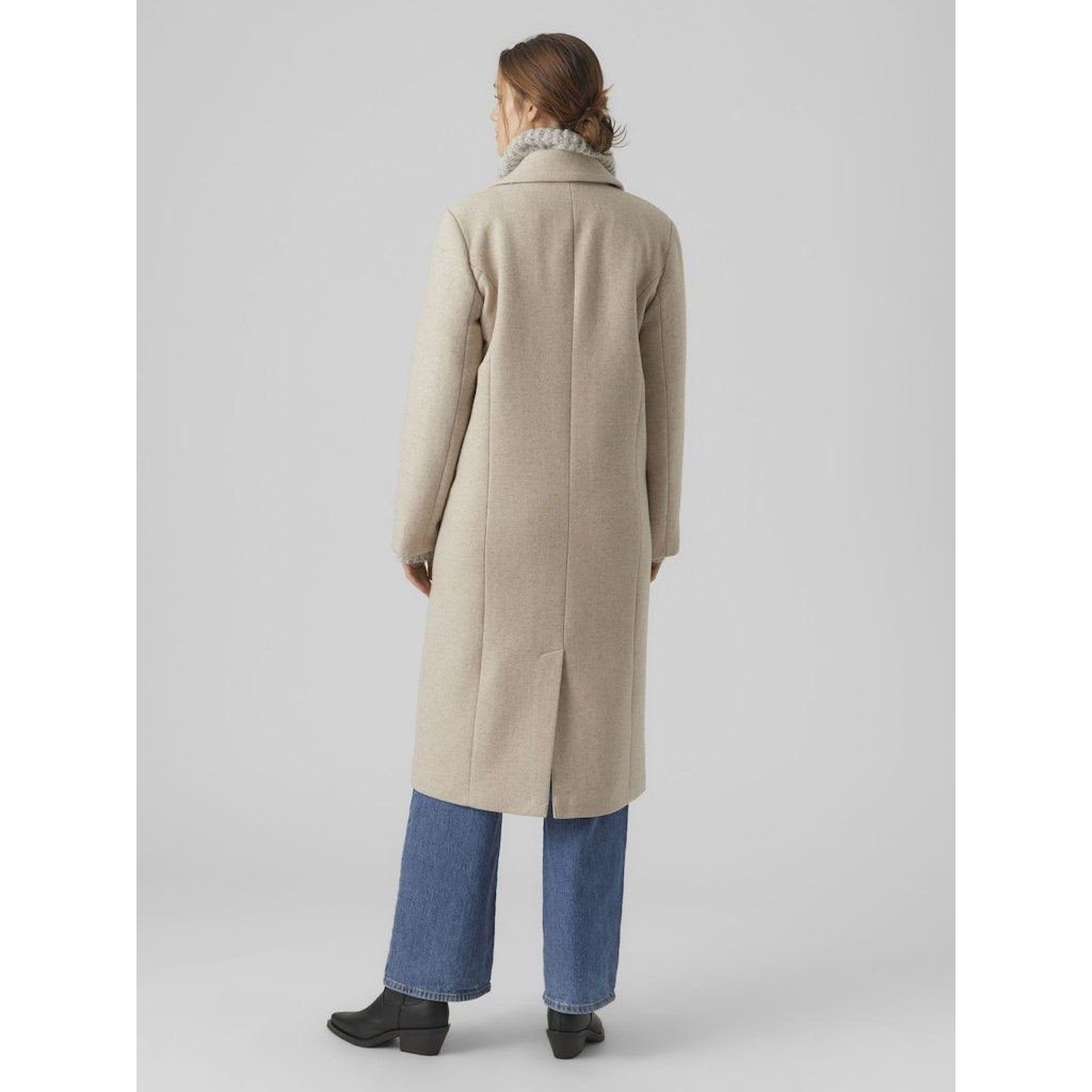 VERO MODA Paltas moterims, Sidabrinė, VMMAXIME LONG WOOL C 3