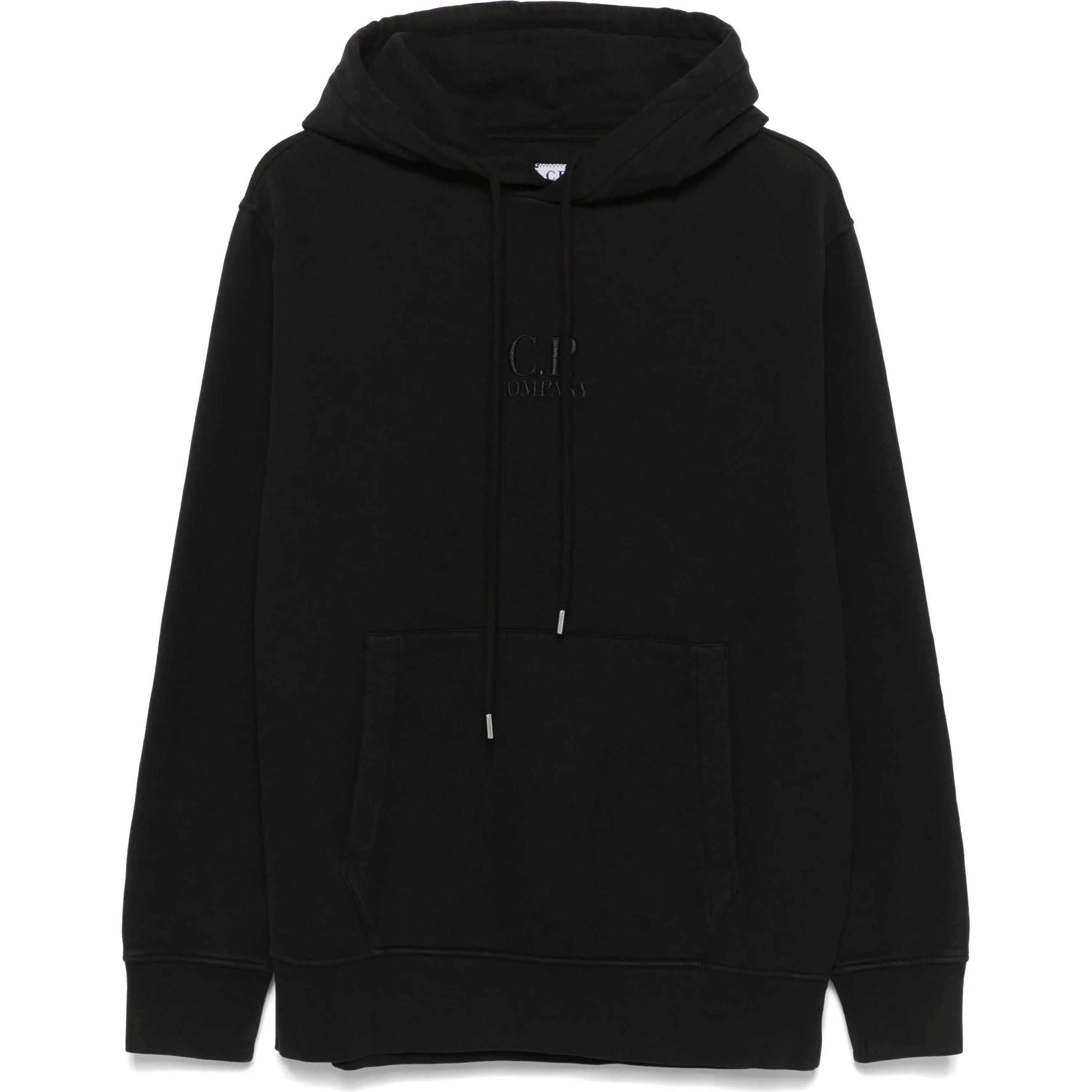 C.P. COMPANY Sportinis nertinis vyrams, Juoda, Logo hooded sweatshirt