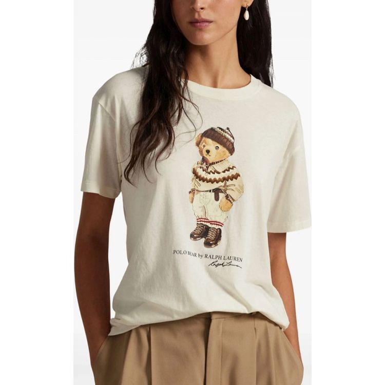 POLO RALPH LAUREN Marškinėliai trump. rankovėmis moterims, Balta, Knit t shirt 2