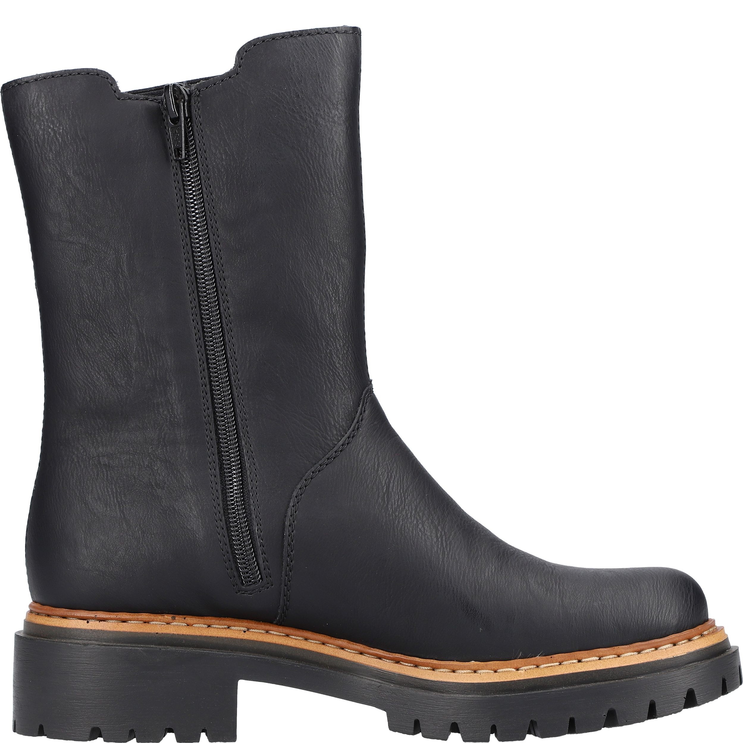 RIEKER Aulinukai moterims, Juoda, Ladies mid height boots 6