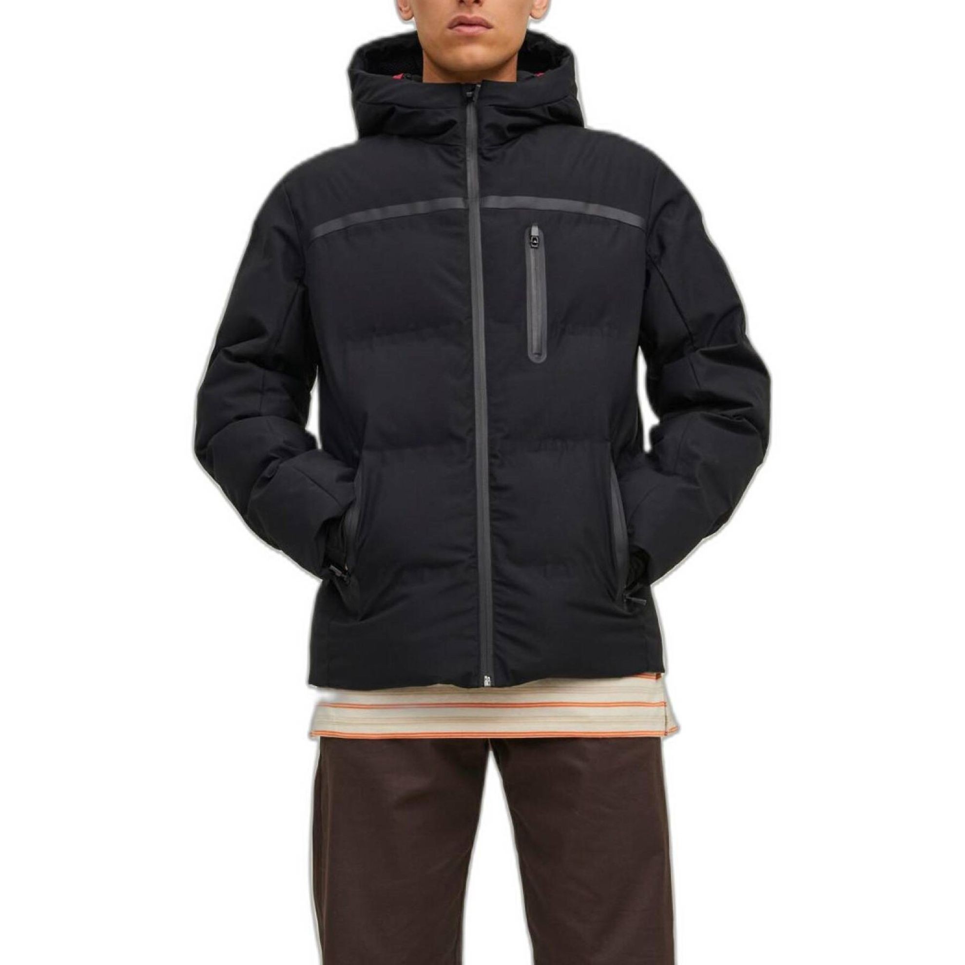JACK & JONES Striukė vyrams, Juoda, JCOHEAT PUFFER JACKE 2