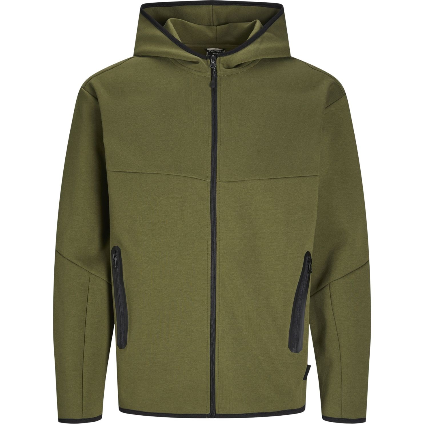 JACK & JONES Lengva striukė vyrams, Chaki, Fusion sweat zip hood 1