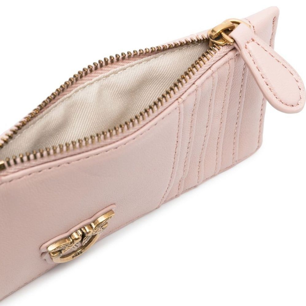 PINKO Piniginė moterims, Rožinė, Love-birds quilted wallet 3