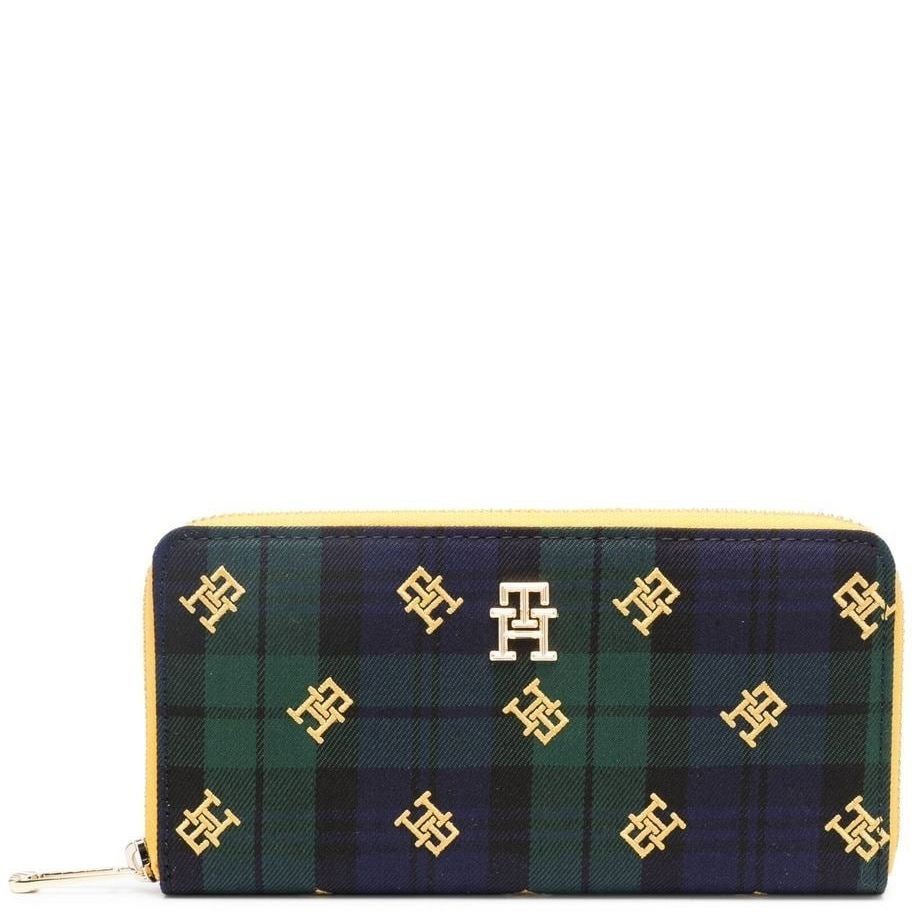 TOMMY HILFIGER Piniginė moterims, Juoda, ICONIC LRG ZA BW 1