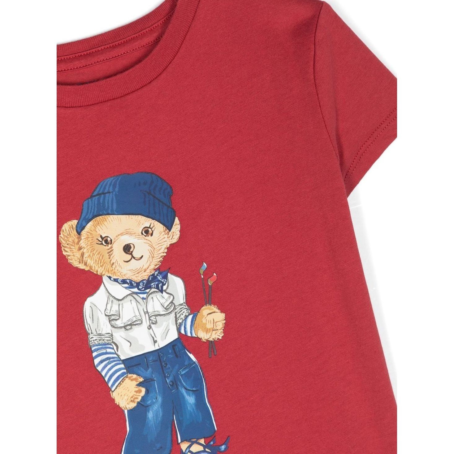 RALPH LAUREN KIDS Marškinėliai trump. rankovėmis mergaitėms, Raudona, Polo bear jersey tee (2-6x) 1