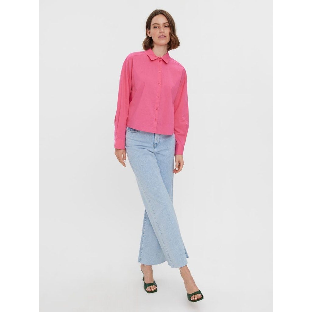 VERO MODA Marškiniai moterims, Rožinė, VMSTINNA L/S CROPPED 7