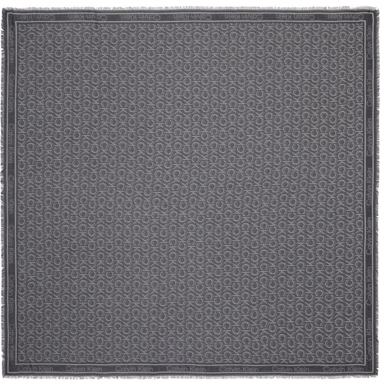 CALVIN KLEIN Skara moterims, Juoda, JACQUARD SCARF 120X120 3