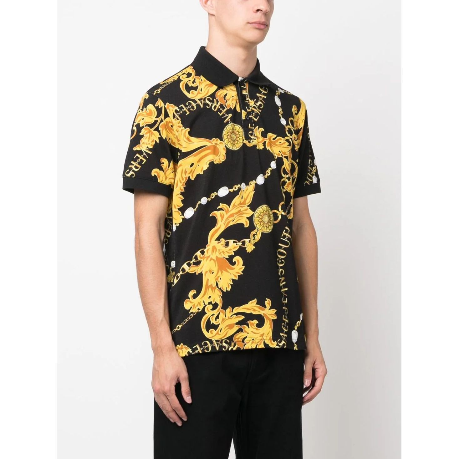 VERSACE JEANS CUTURE Polo marškiniai trumpos rank. vyrams, Juoda, Polo t-shirt 3