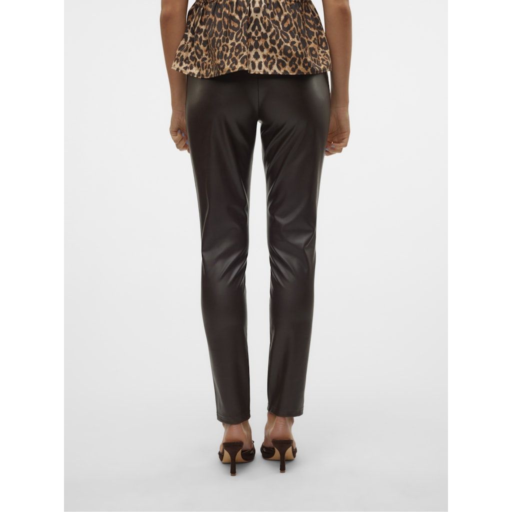 VERO MODA Odinės kelnės moterims, Ruda, Ciff leggings 3