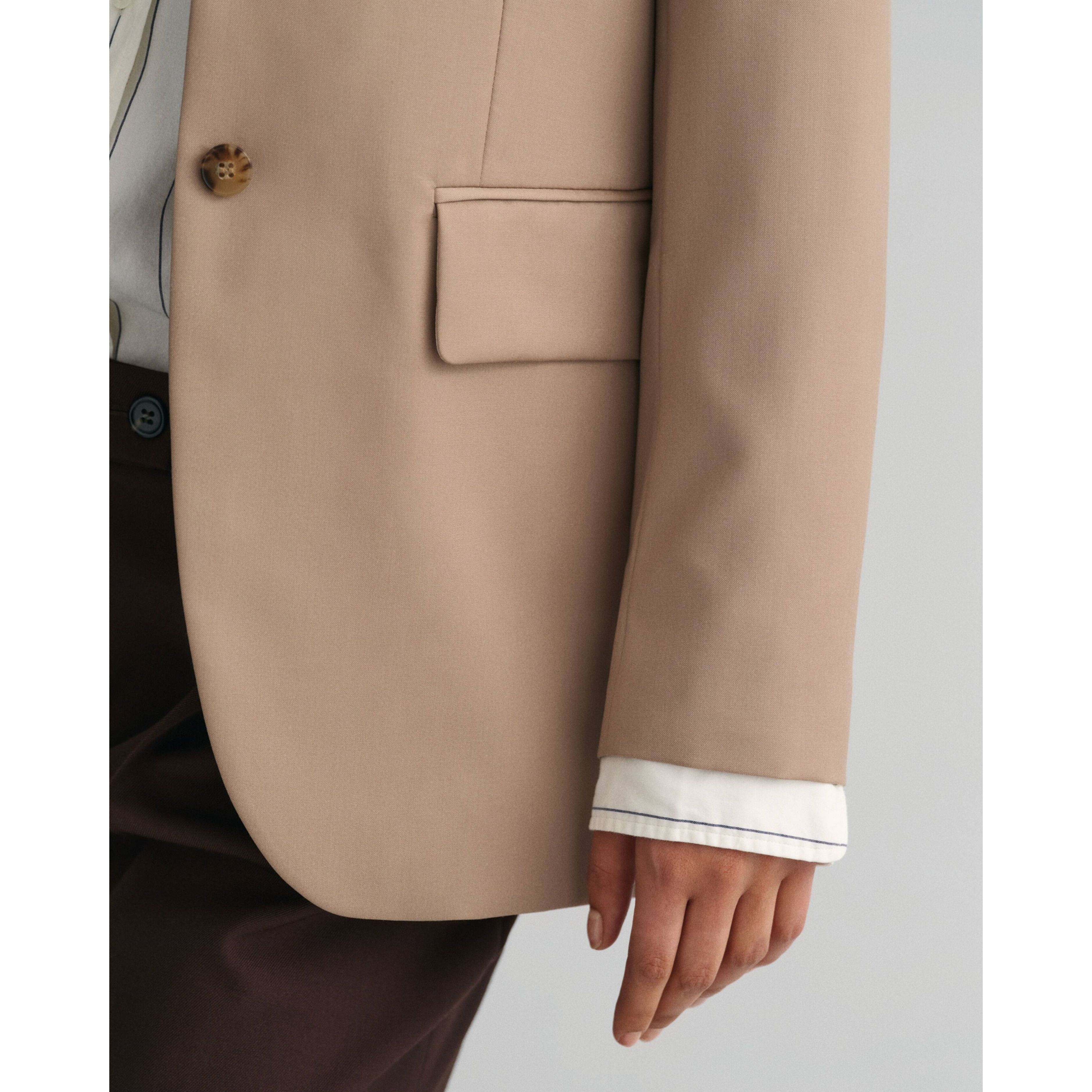 GANT Švarkas moterims, Žalia, REG WOOL BLAZER 4