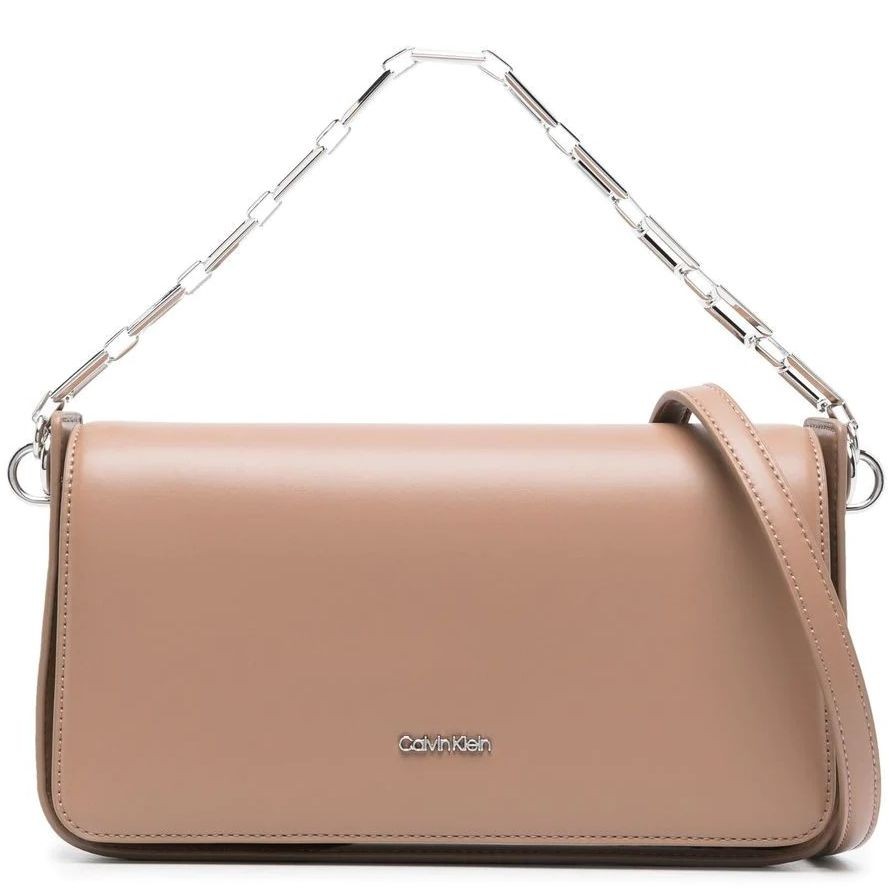 CALVIN KLEIN Rankinė per petį moterims, Smėlio, ARCHIVAL CHAIN SHOULDER BAG 1