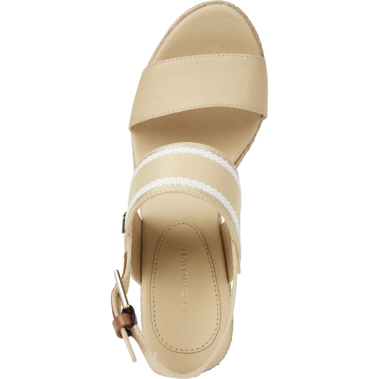 TOMMY HILFIGER Basutės moterims, Smėlio, Webbing high wedge sandal 3