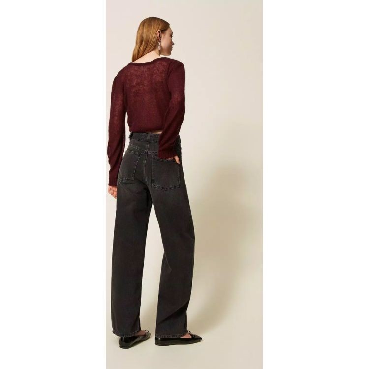 TWINSET Platūs džinsai moterims, Juoda, Wide leg trousers 2