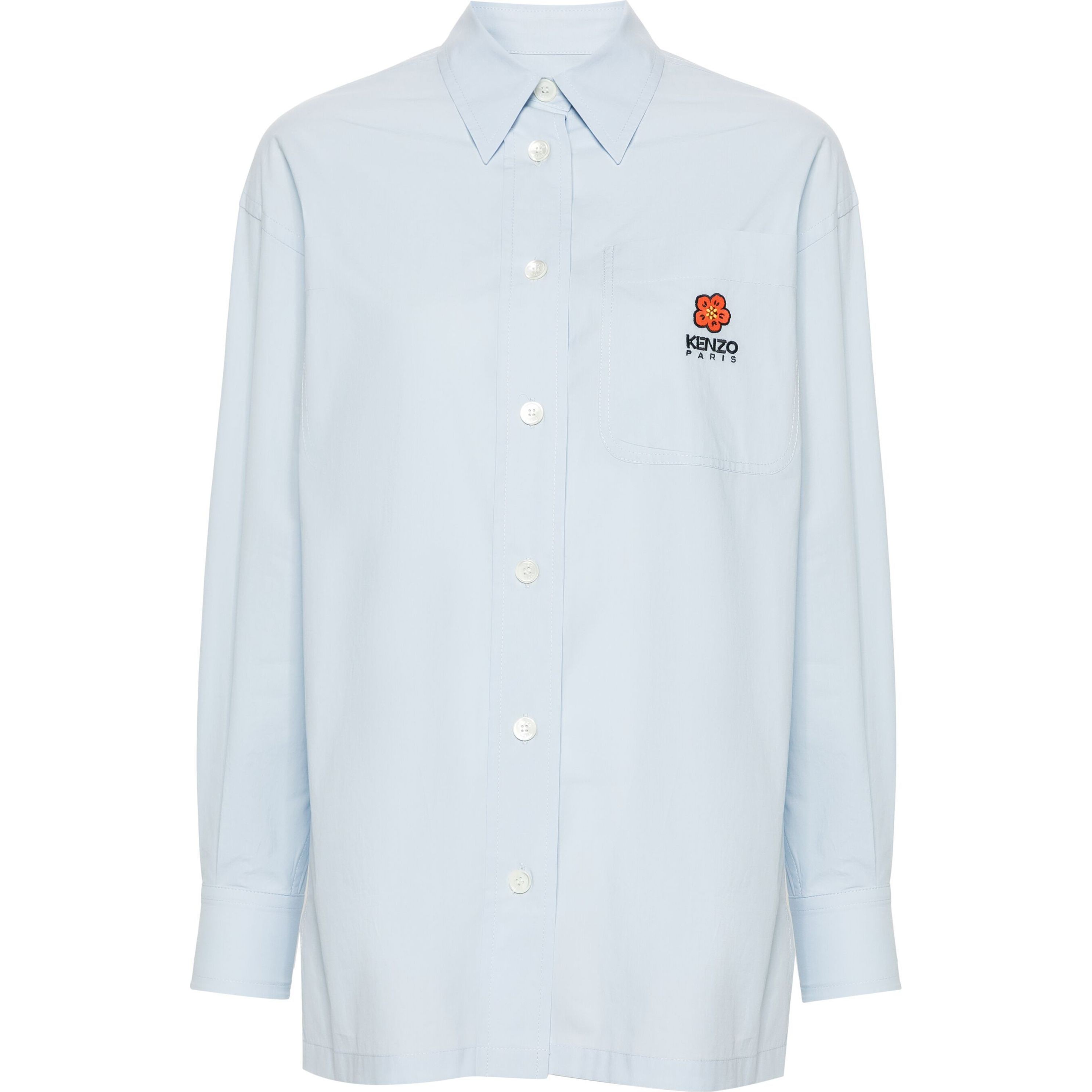 KENZO Marškiniai ilgomis rankovėmis moterims, Mėlyna, Boke flower oversize shirt