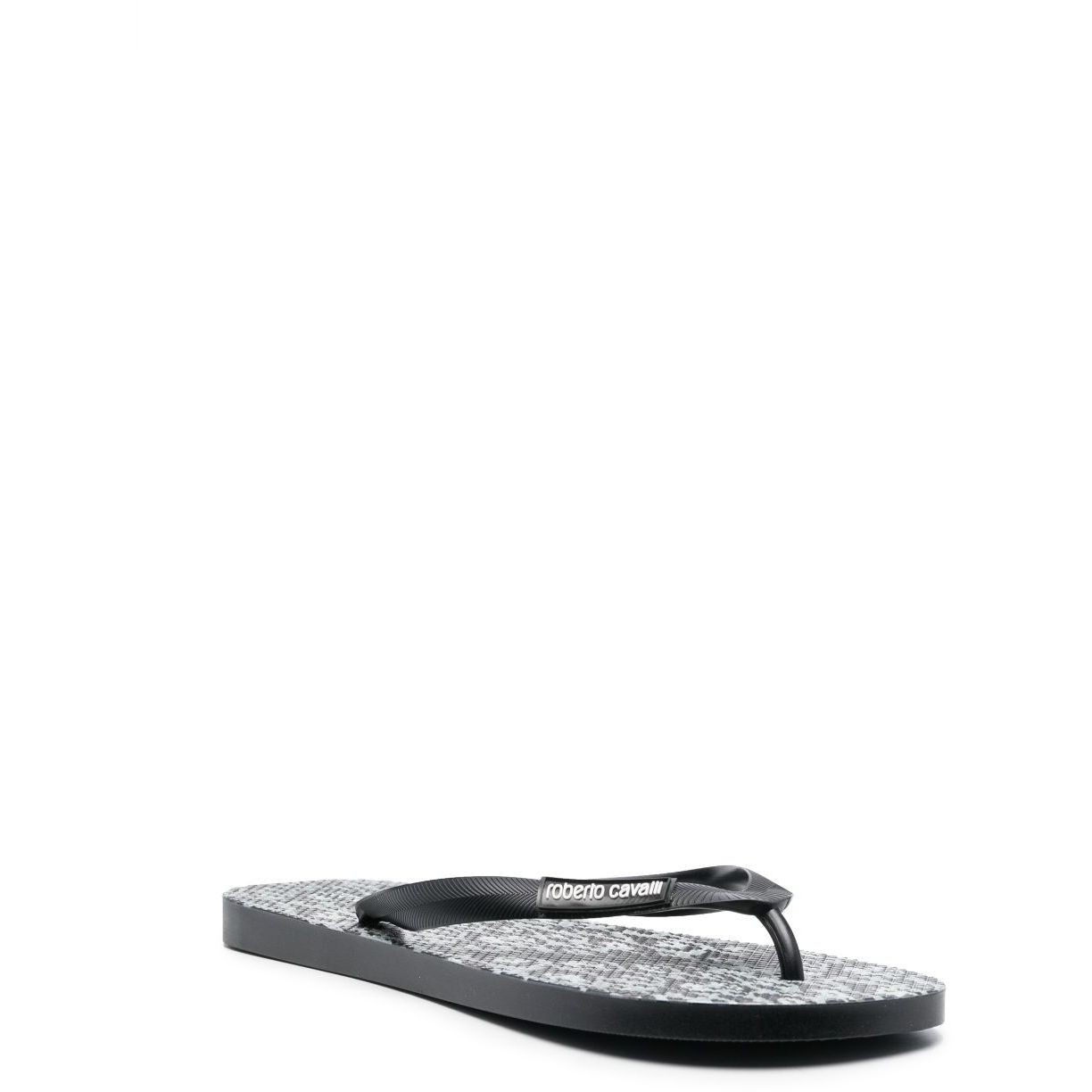 ROBERTO CAVALLI Pliažo šlepetės per pirštą vyrams, Juoda, Flip-flops 2