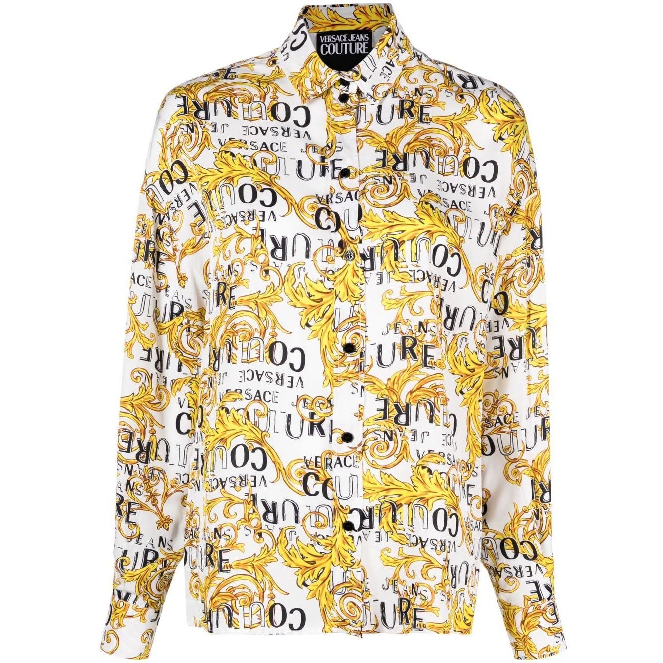 VERSACE JEANS CUTURE Marškiniai ilgomis rankovėmis moterims, Balta, Logo couture shirts