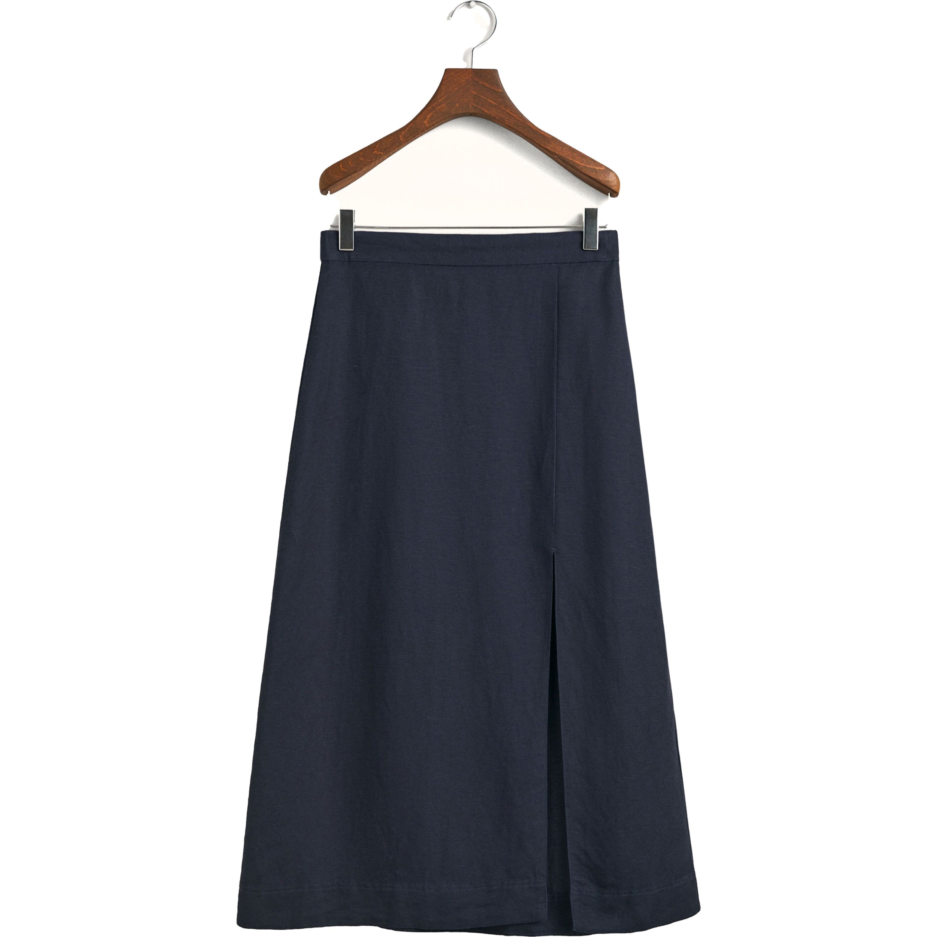 GANT Midi sijonas moterims, Mėlyna, REL MIDI LINEN BLEND SKIRT 1