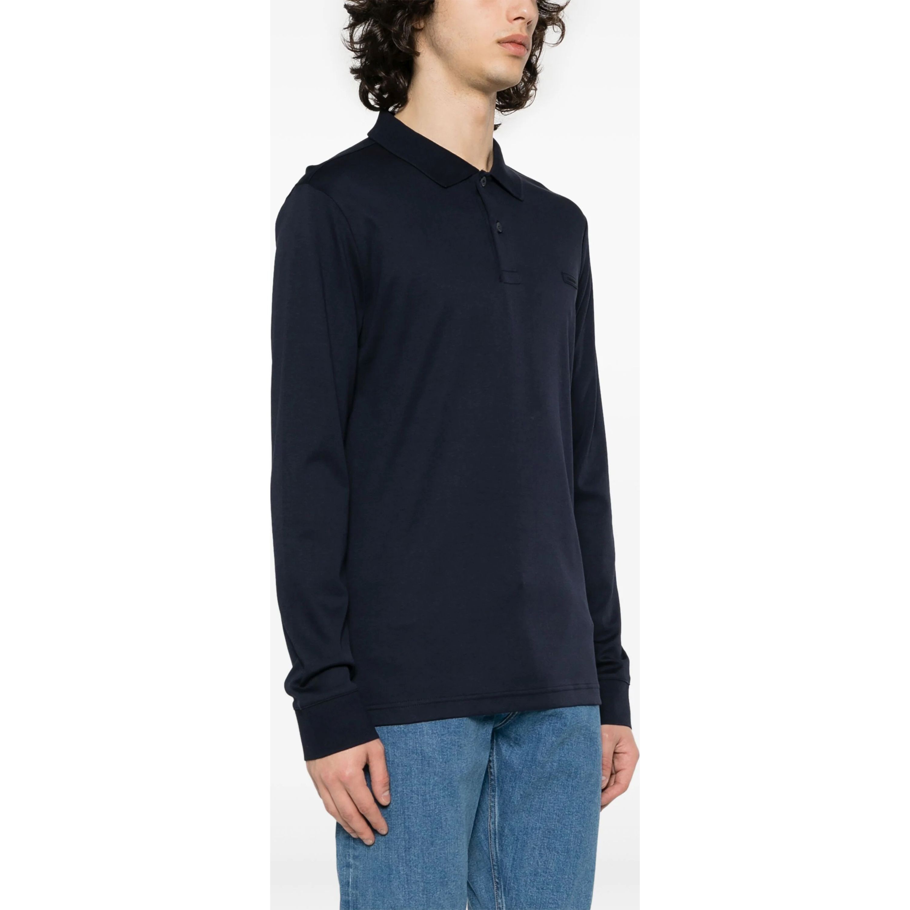 CALVIN KLEIN Polo marškiniai ilgos rank. vyrams, Mėlyna, L/s polo 2