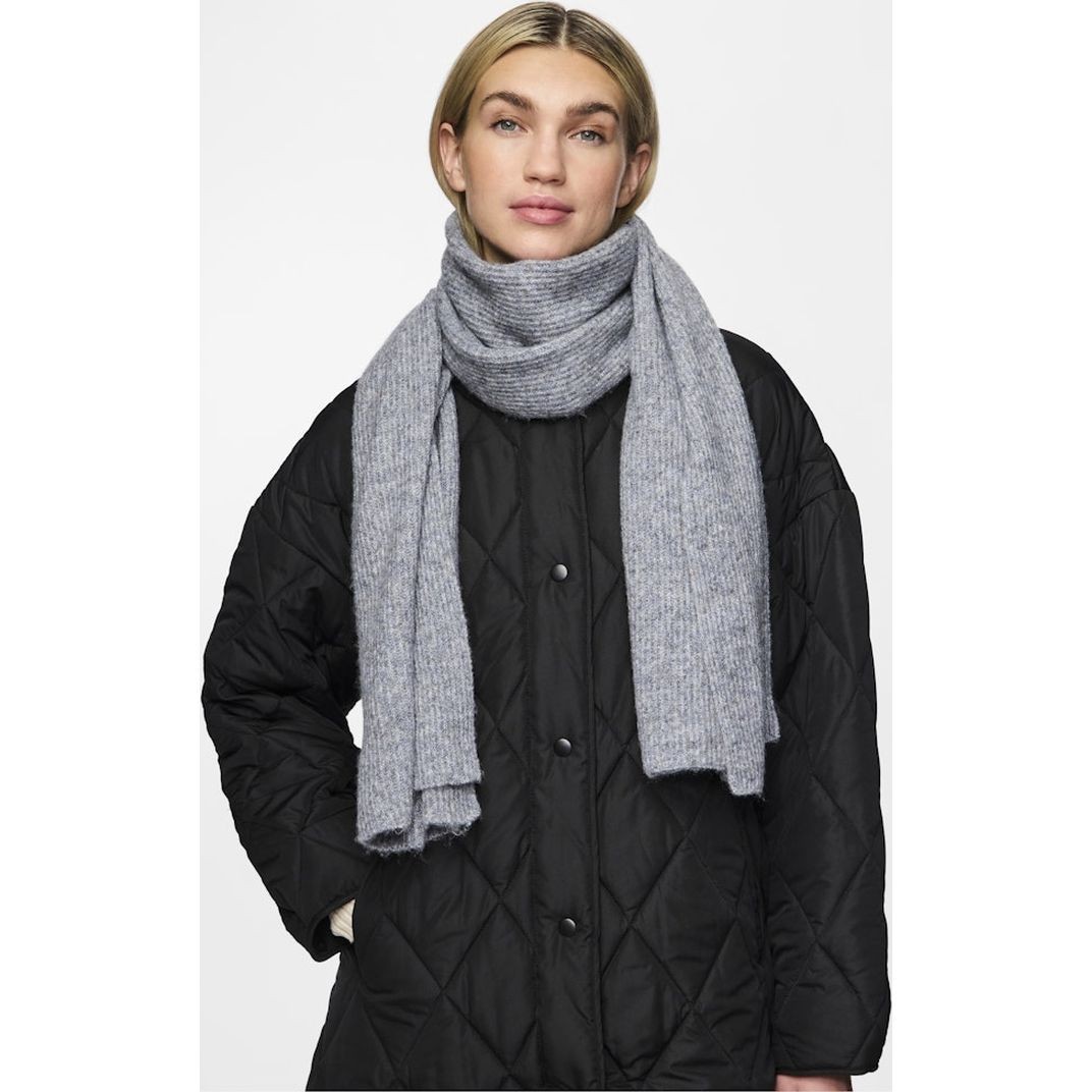 PIECES Šalikas moterims, Pilka, Moella scarf 2