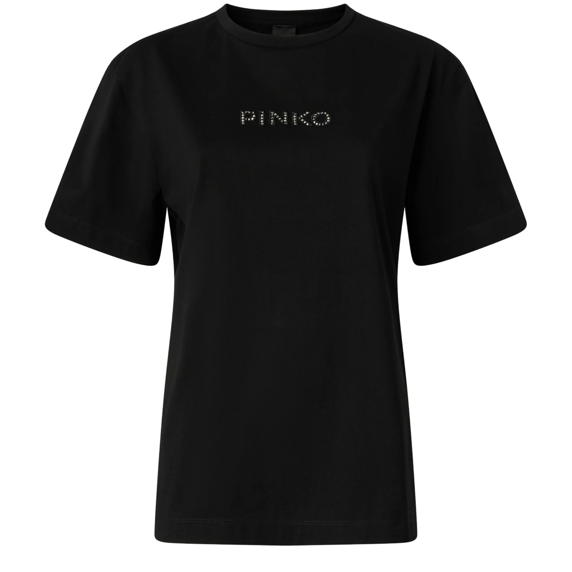 PINKO Marškinėliai trump. rankovėmis moterims, Juoda, Strepitoso t-shirt 1