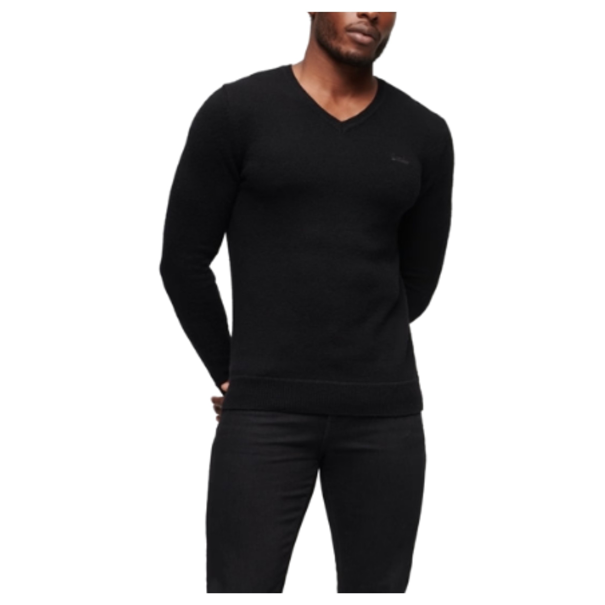 SUPERDRY Džemprid mehed, Must, ESSENTIAL EMB VEE KN