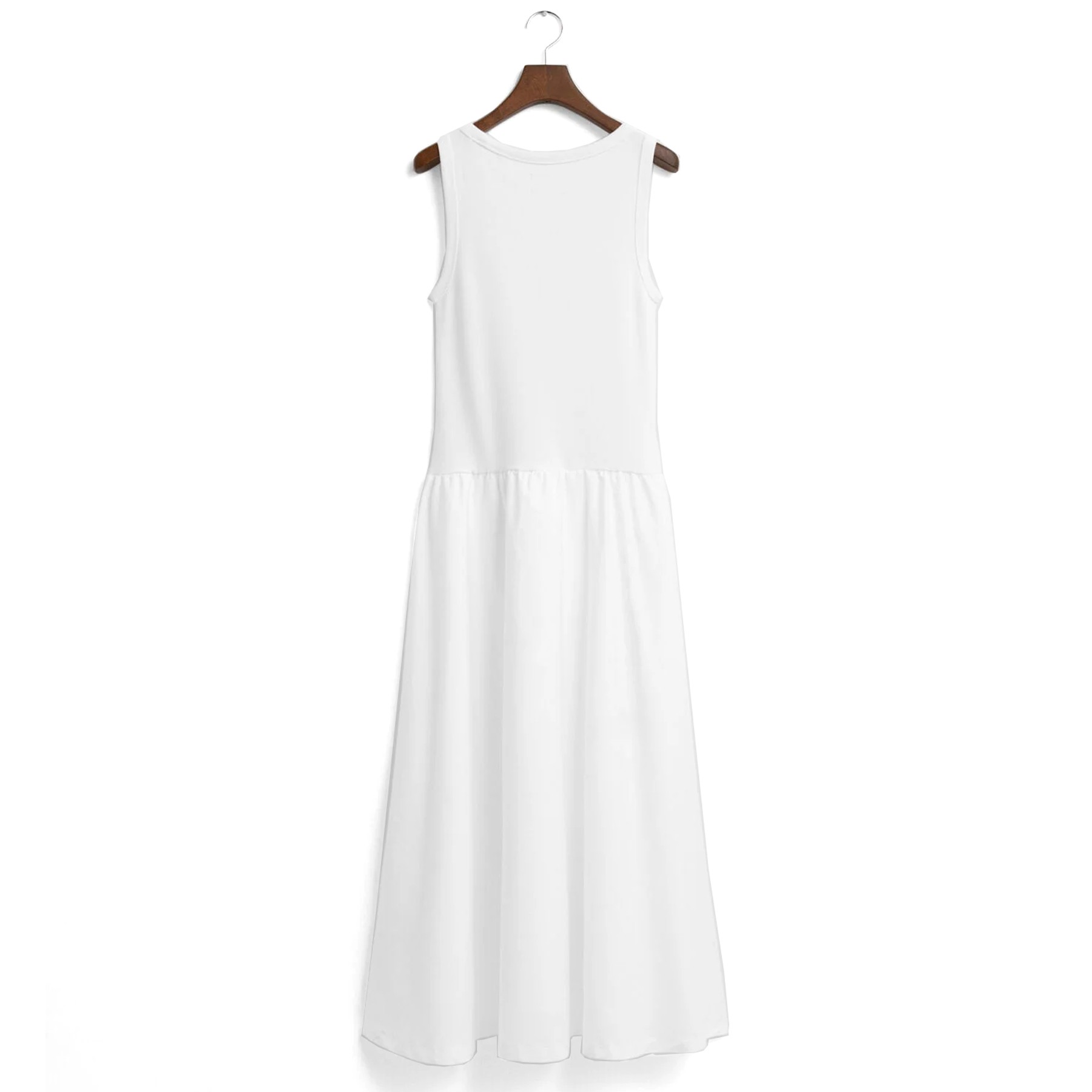 GANT Midi suknelė moterims, Balta, Jersey woven midi dress 2