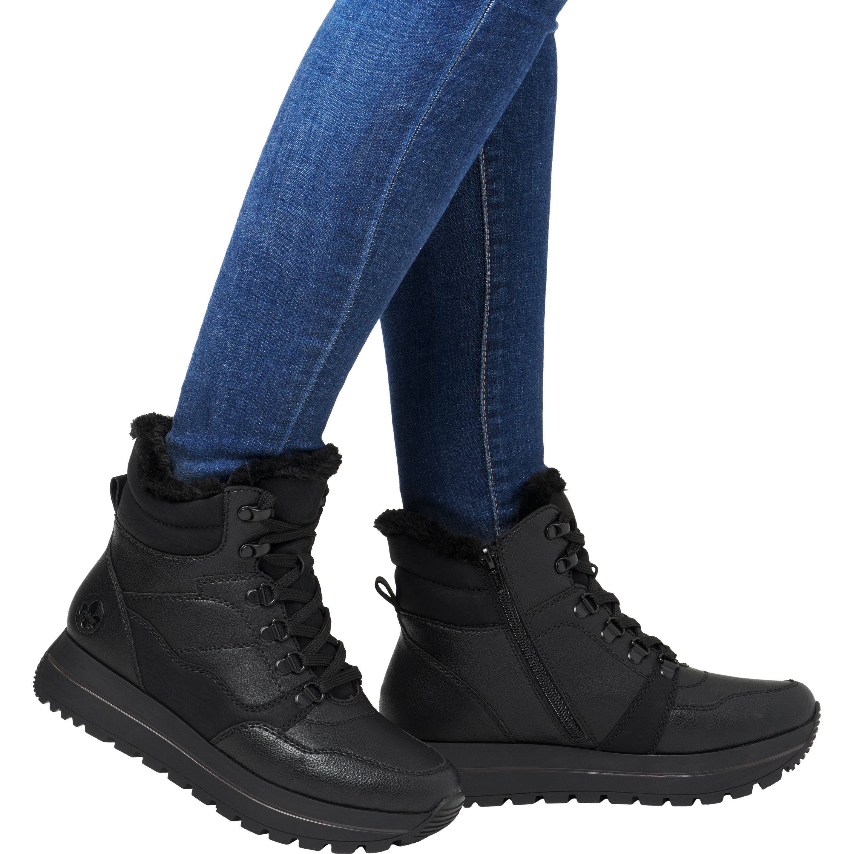 RIEKER Aulinukai moterims, Juoda, Ladies mid height boots 2