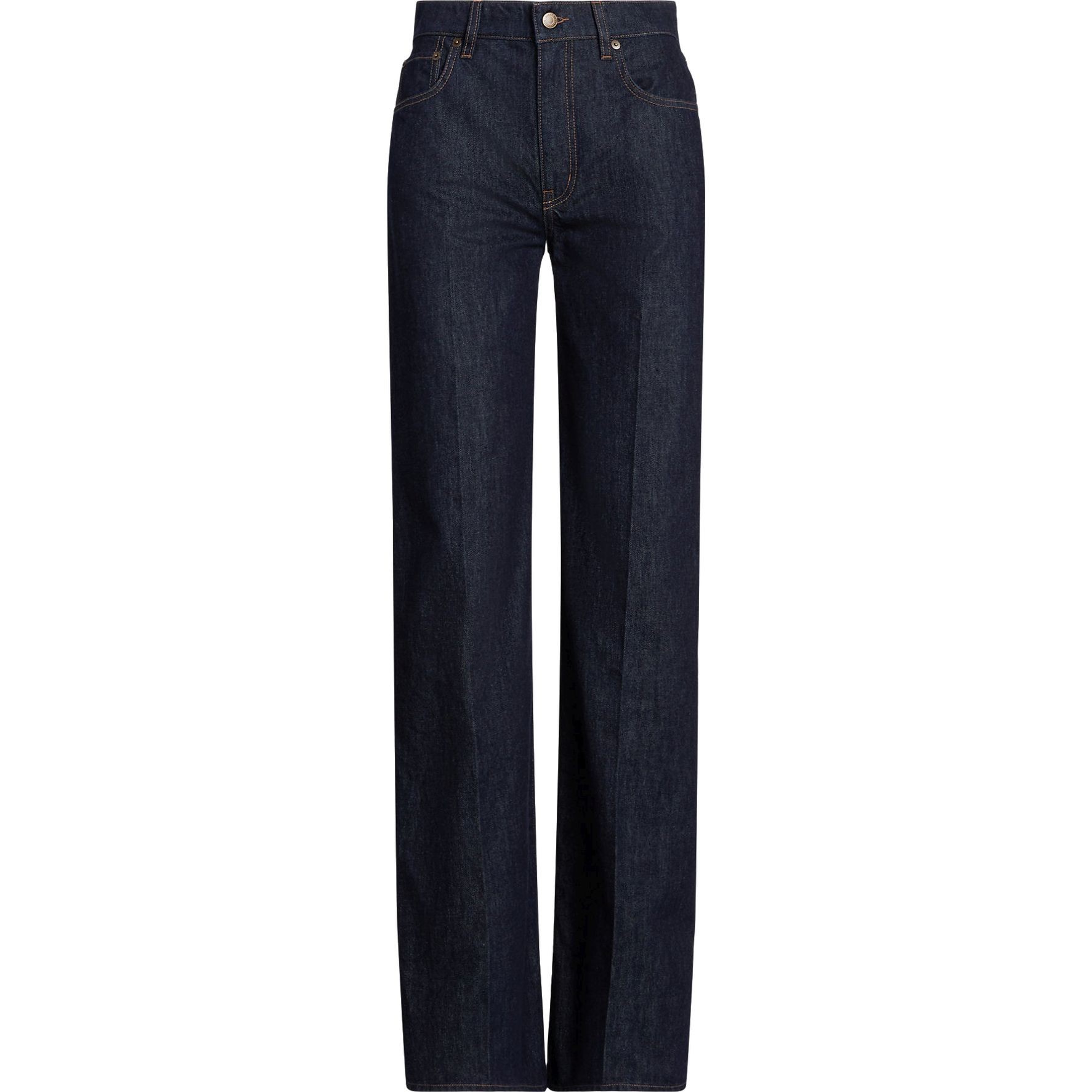 LAUREN RALPH LAUREN Platūs džinsai moterims, Mėlyna, Midrs easy full length wide