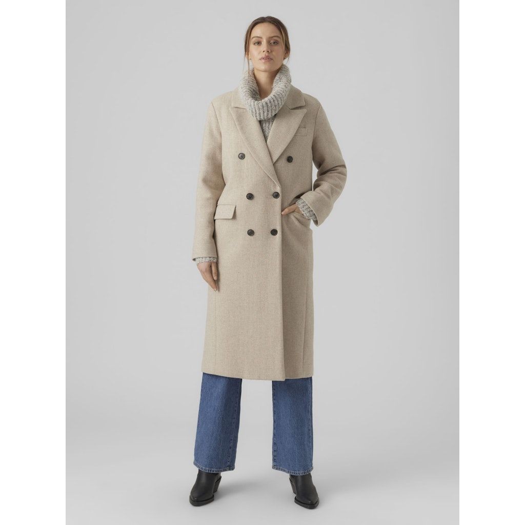 VERO MODA Paltas moterims, Sidabrinė, VMMAXIME LONG WOOL C 2