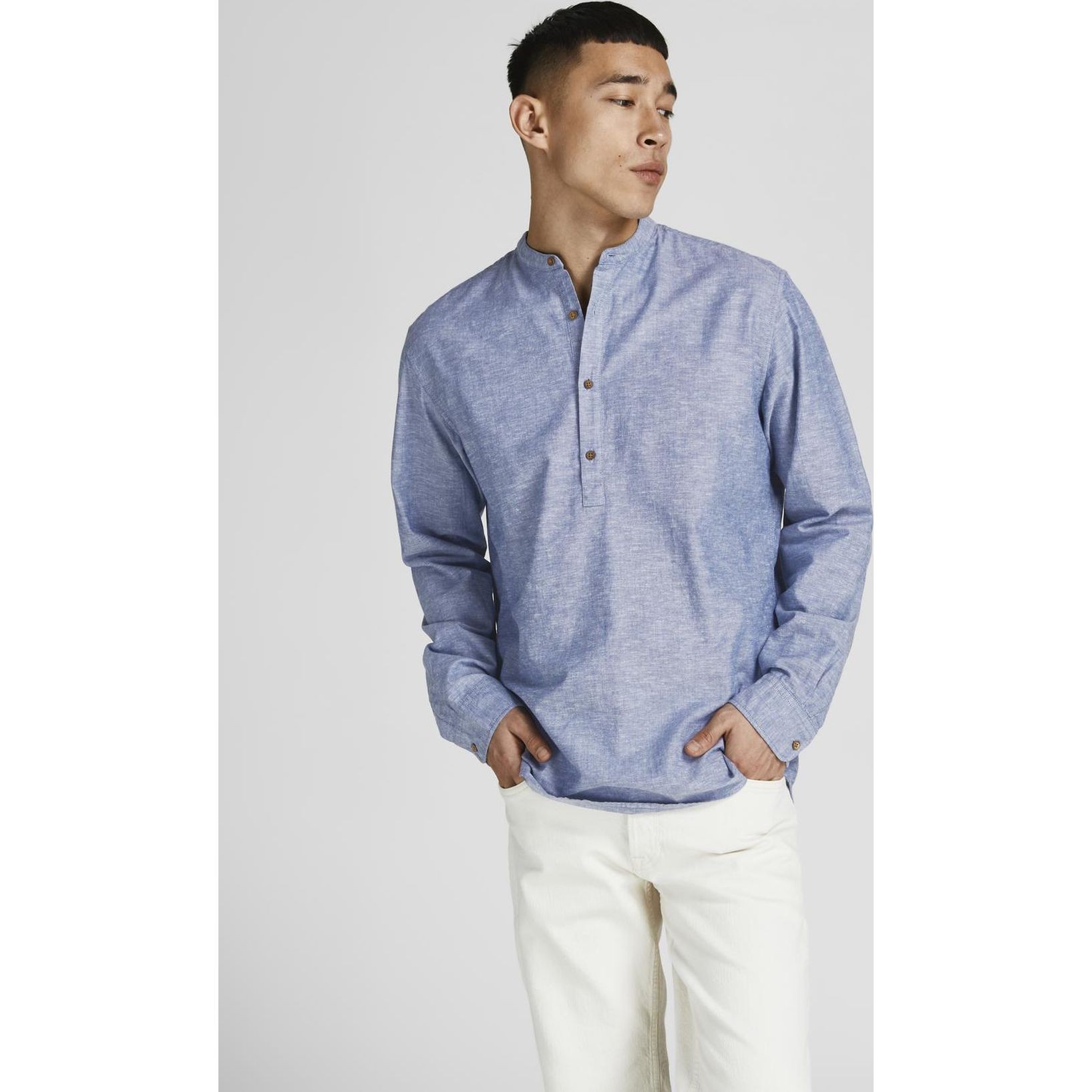 JACK & JONES Marškiniai ilgomis rankovėmis vyrams, Mėlyna, Marškiniai ilgomis rankovėmis 3