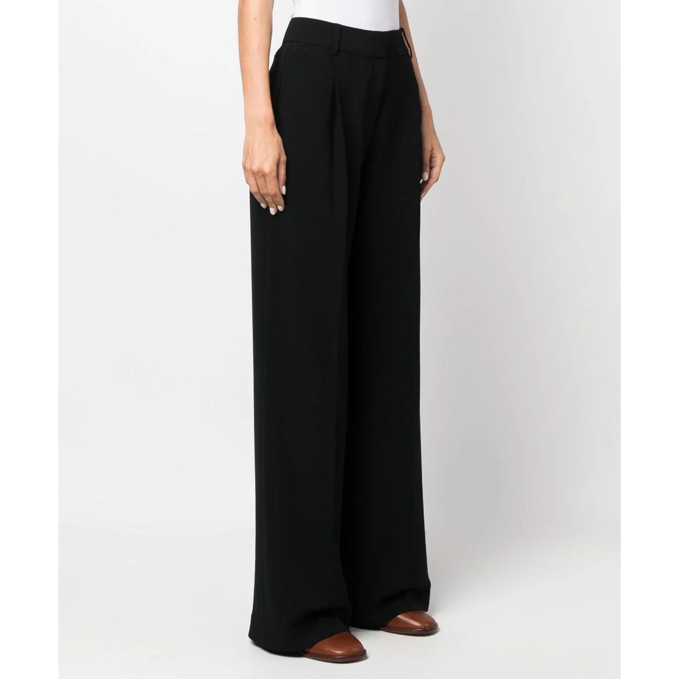 MICHAEL KORS Platūs džinsai moterims, Juoda, Pleated wide leg pant 3