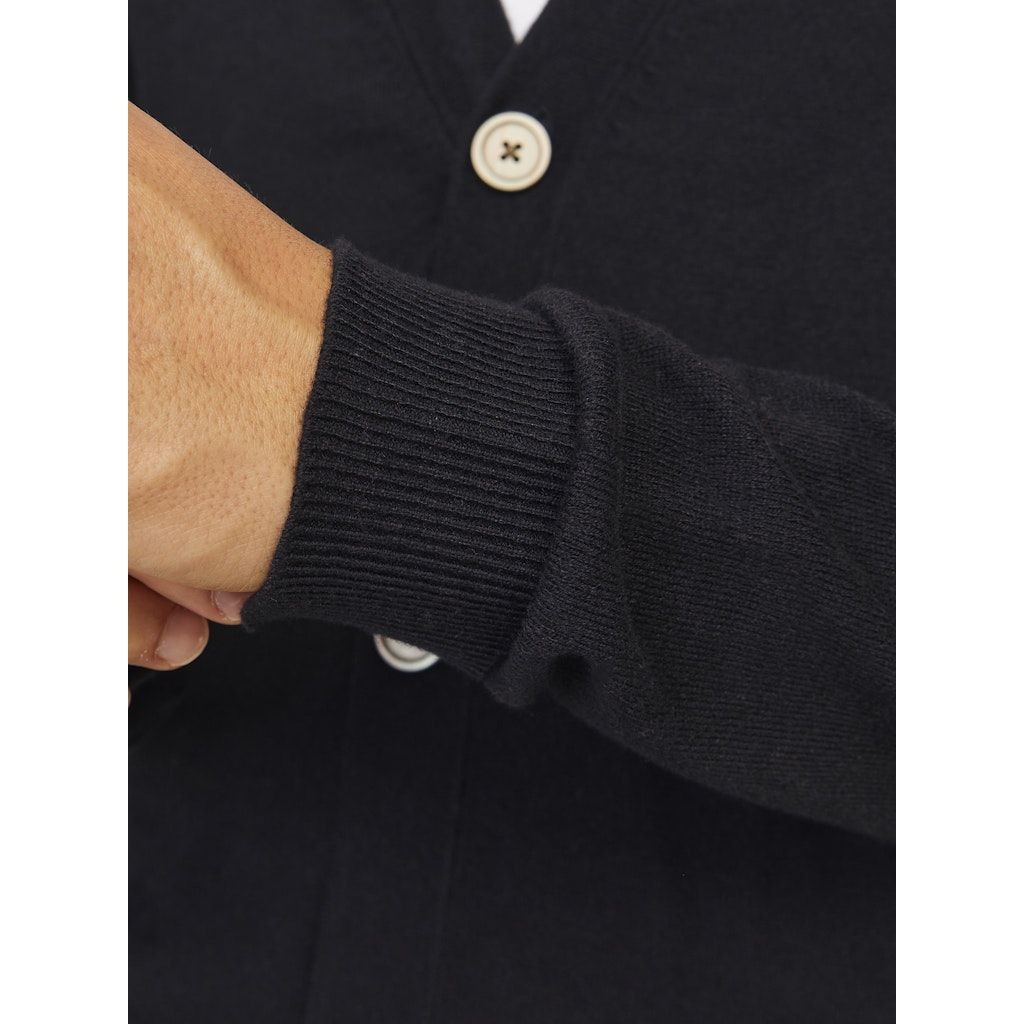 JACK & JONES Kardiganas vyrams, Juoda, Emil knit button cardigan 2