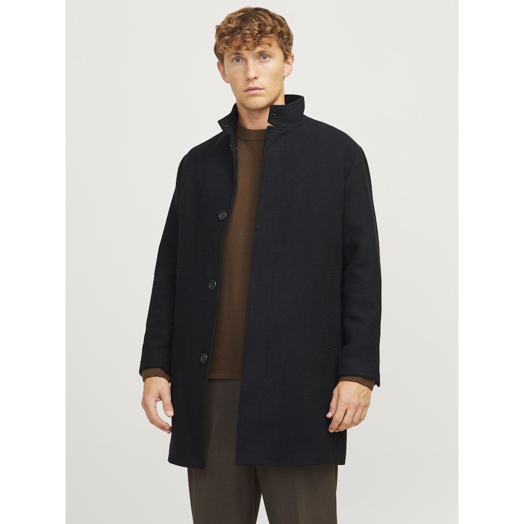 JACK & JONES Paltas vyrams, Juoda, Wilson wool coat 3