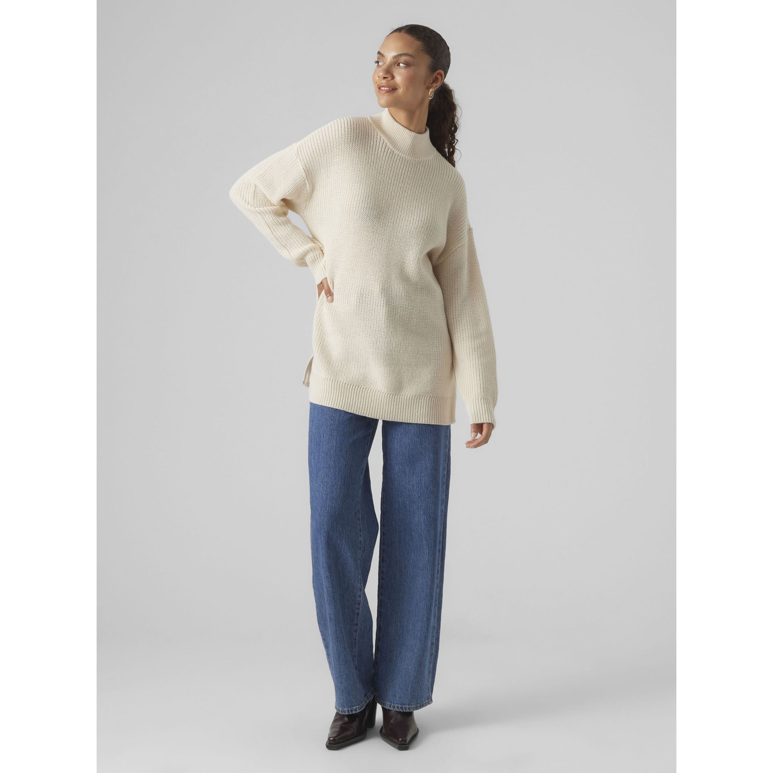 VERO MODA Megztinis moterims, Pilka, VMFABULOUS LS LO 4