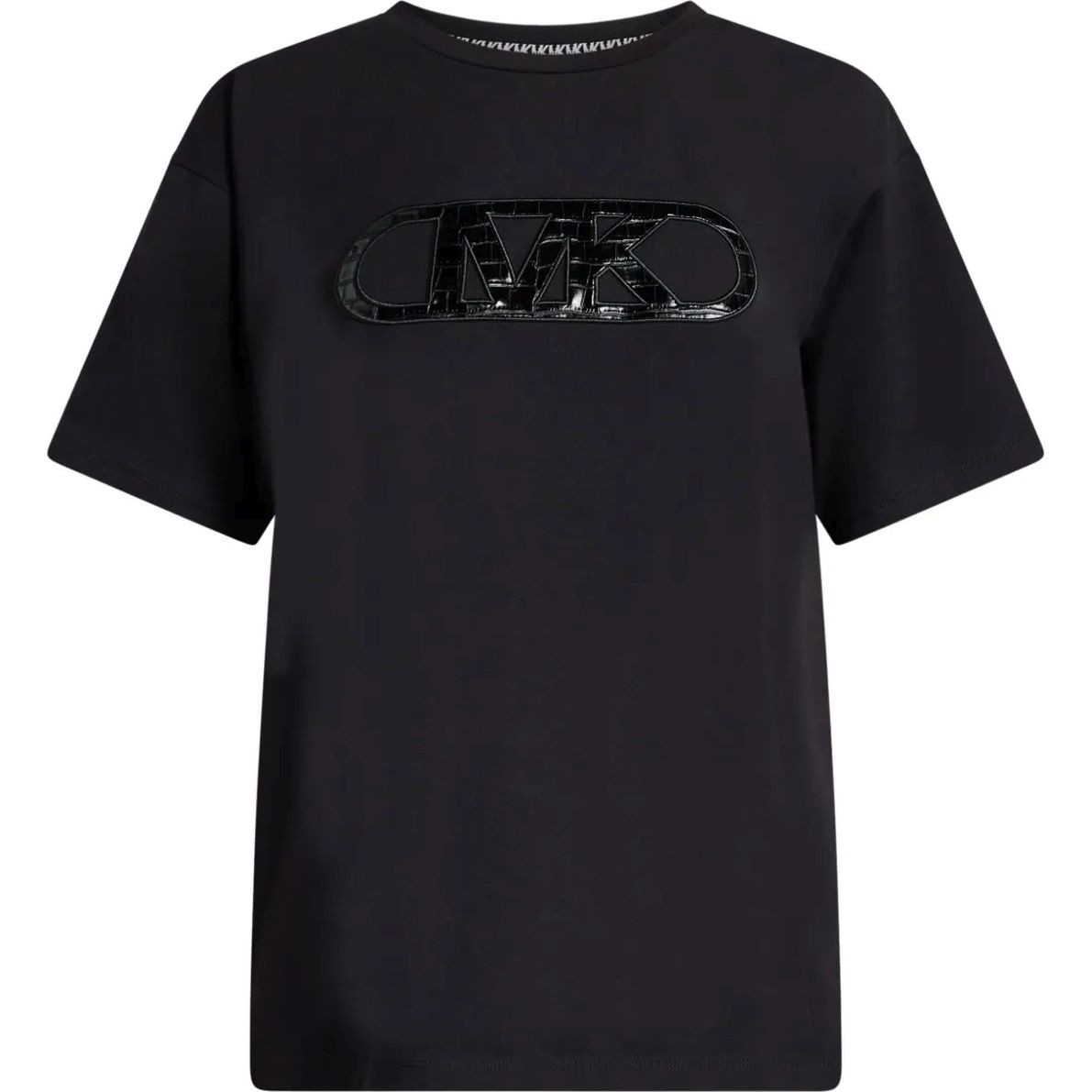 MICHAEL KORS Marškinėliai trump. rankovėmis moterims, Juoda, Croc emp bf tunic tee