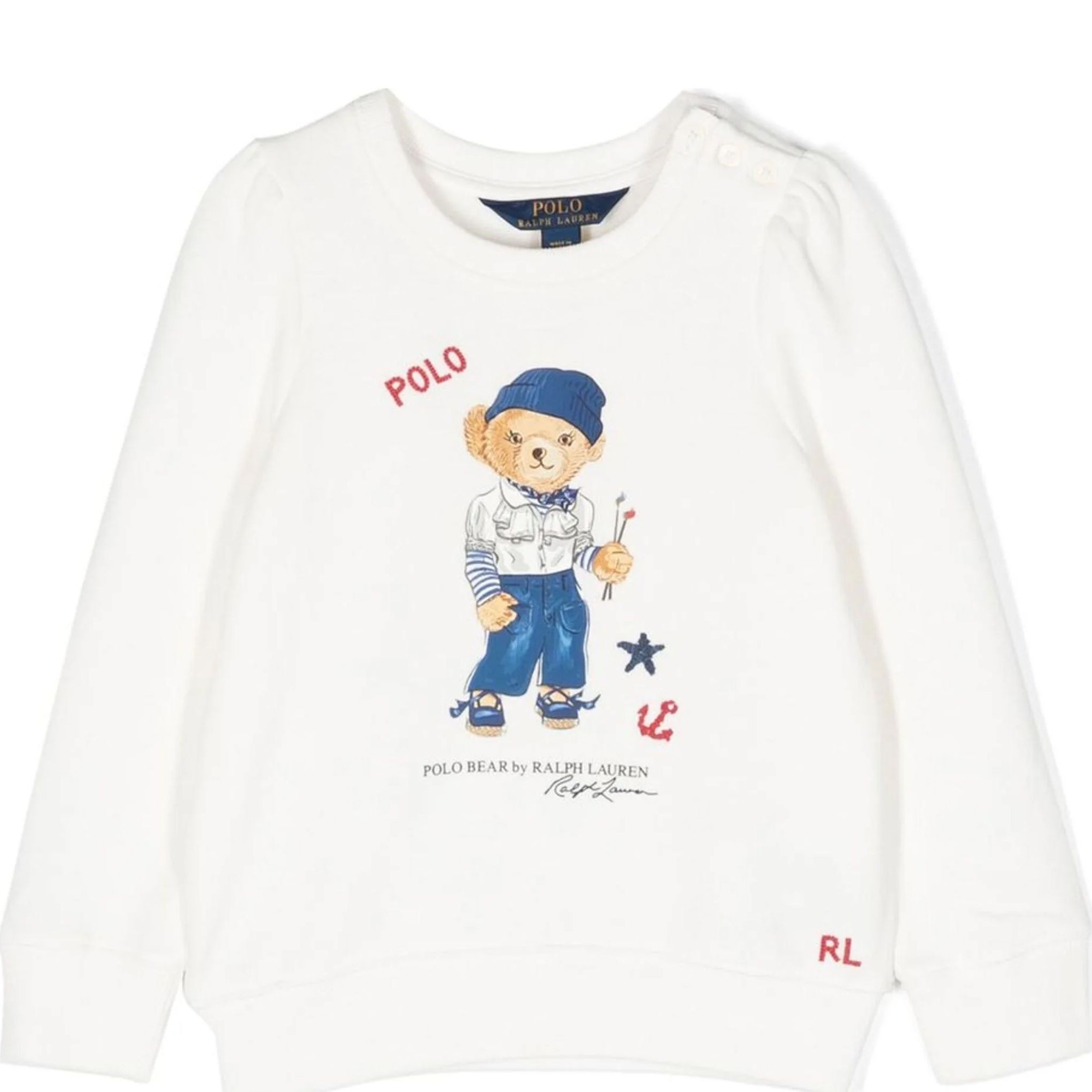 RALPH LAUREN KIDS Sportinis nertinis mergaitėms, Balta, Polo bear sweatshirt (2-6x) 1