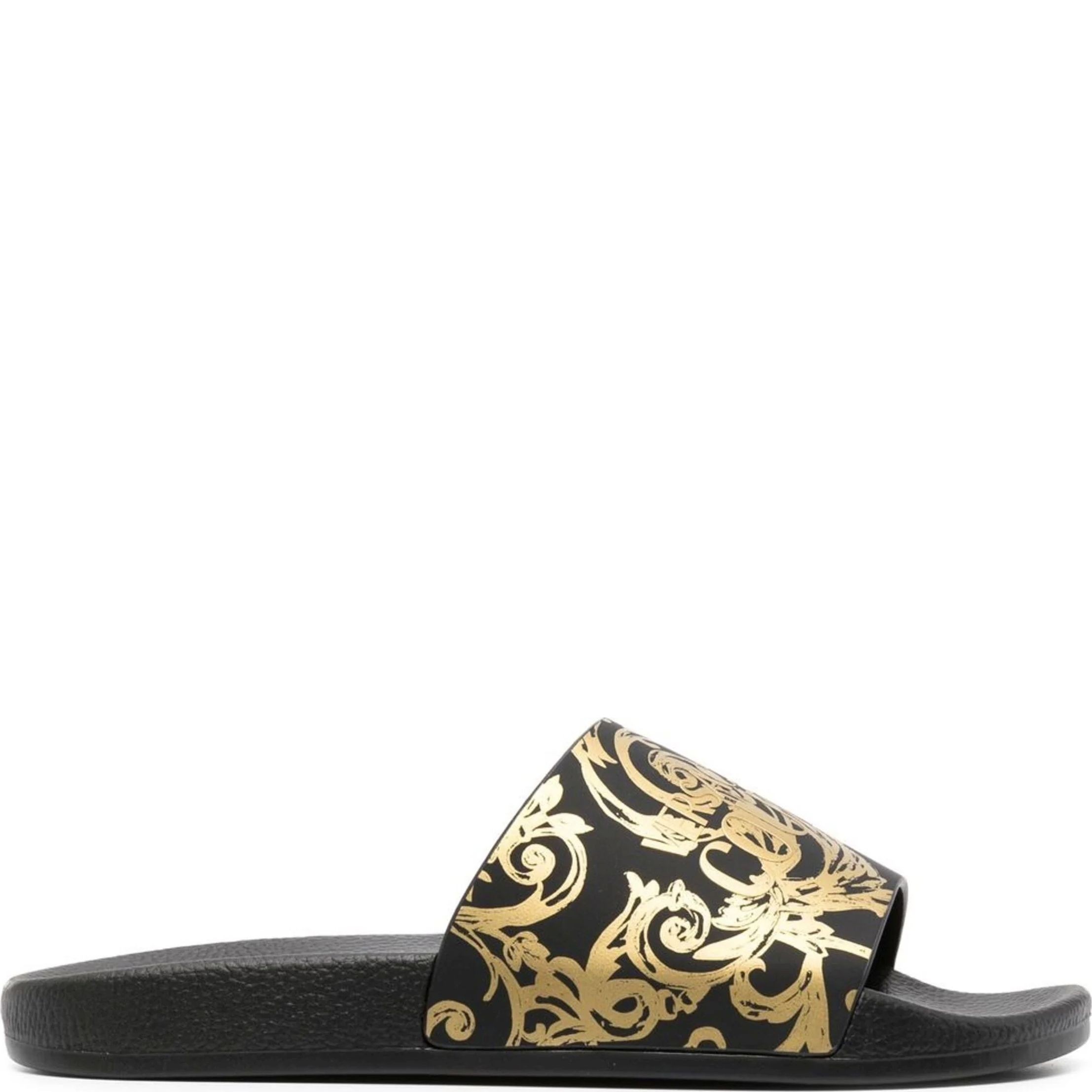 VERSACE JEANS CUTURE Šlepetės vyrams, Juoda, Fondo Slide Slippers 2