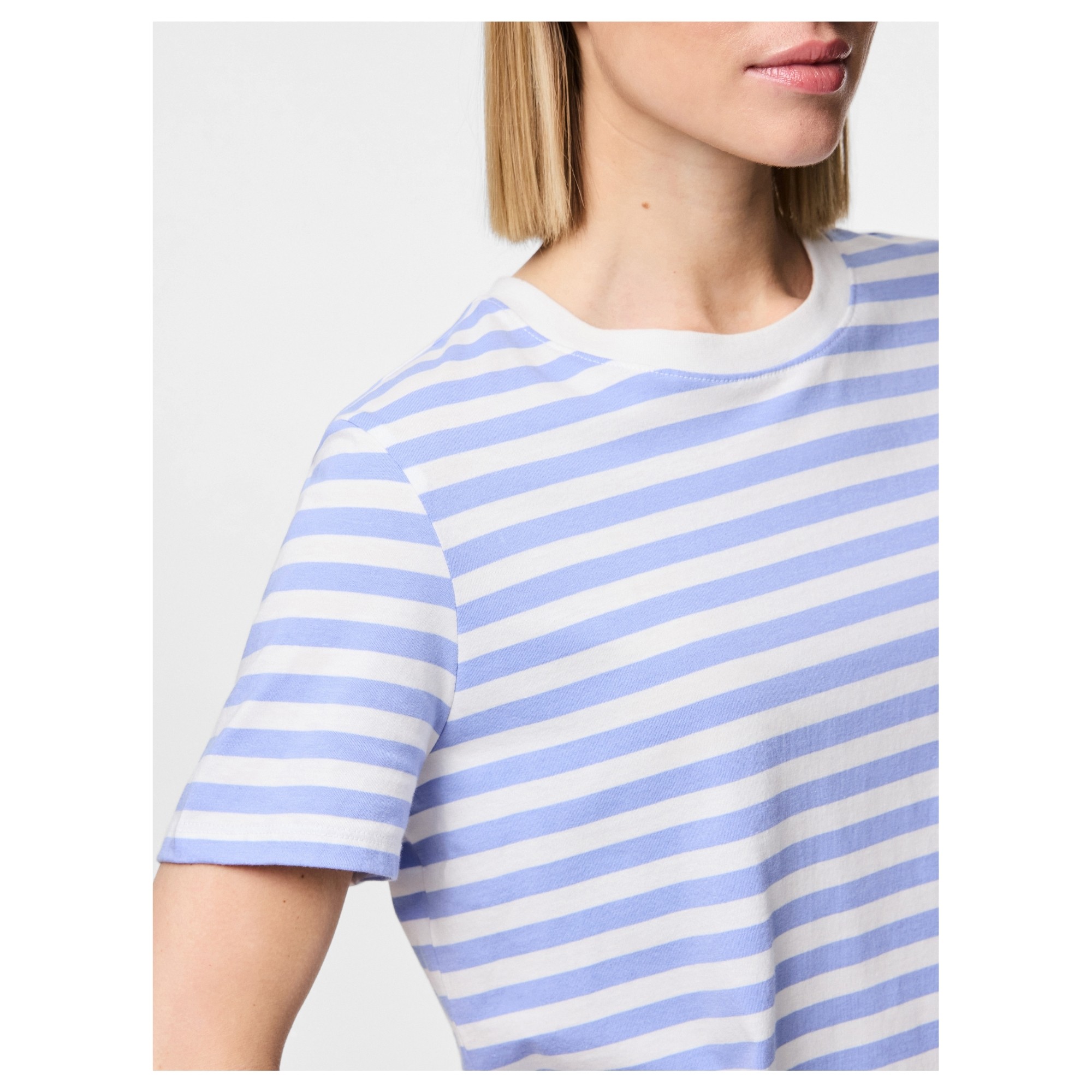 PIECES Marškinėliai moterims, Mėlyna, Ria stripes 4