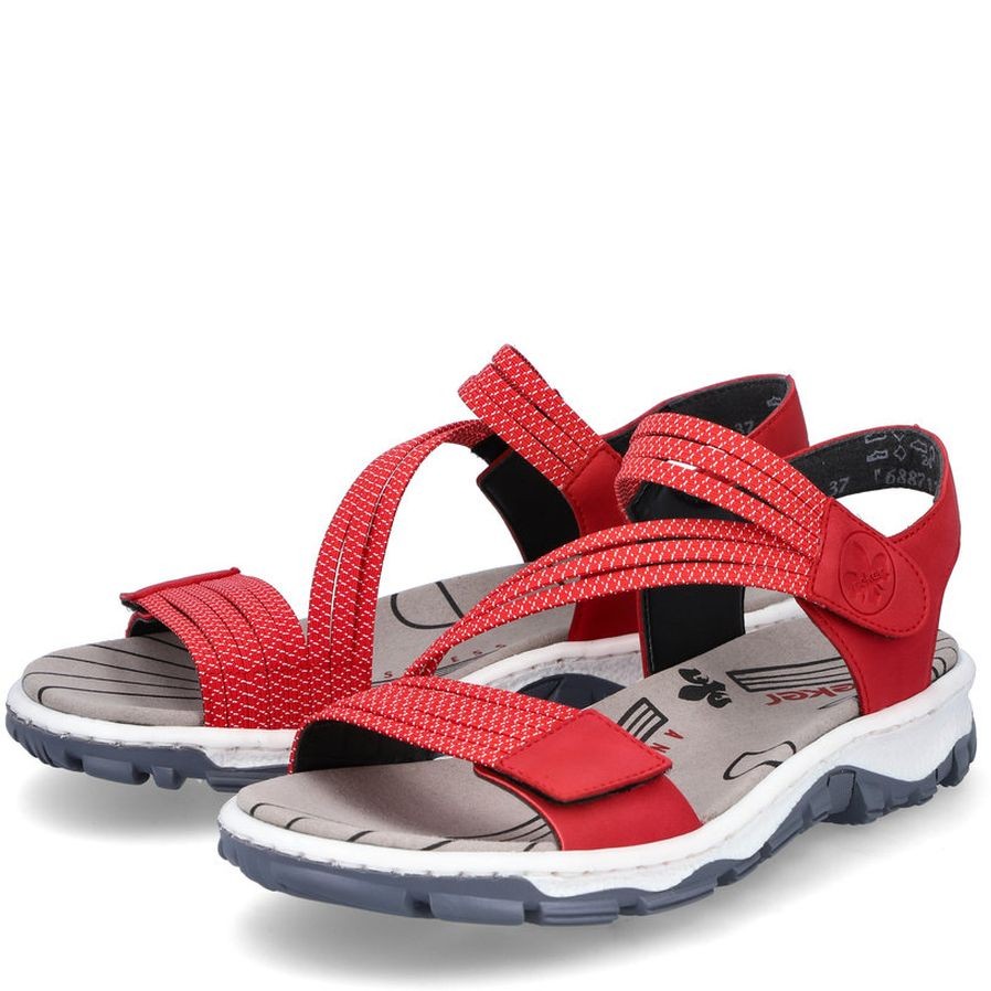 RIEKER Basutės moterims, Raudona, SANDALS 13
