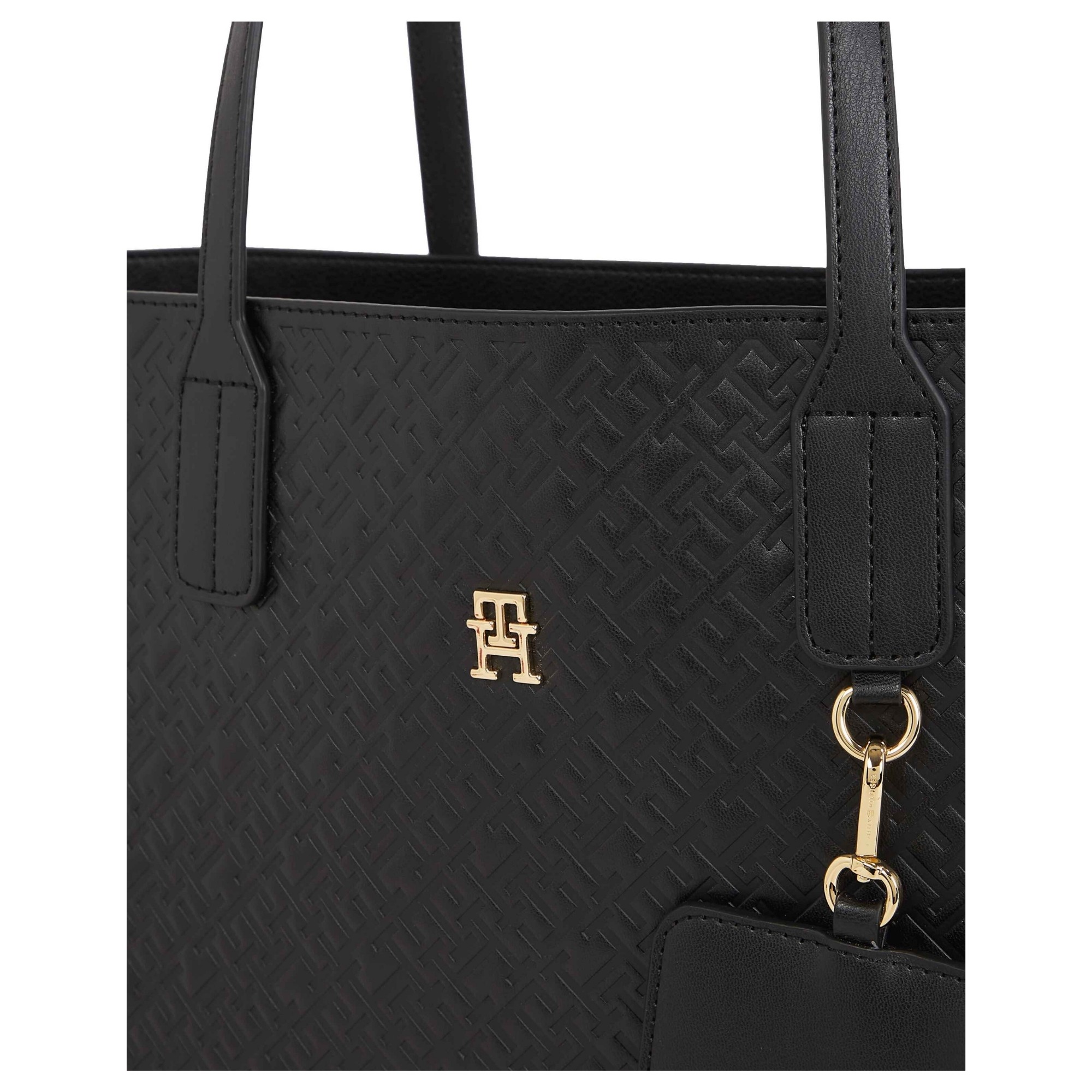 TOMMY HILFIGER Pirkinių krepšys moterims, Juoda, TH icon tote mono 6