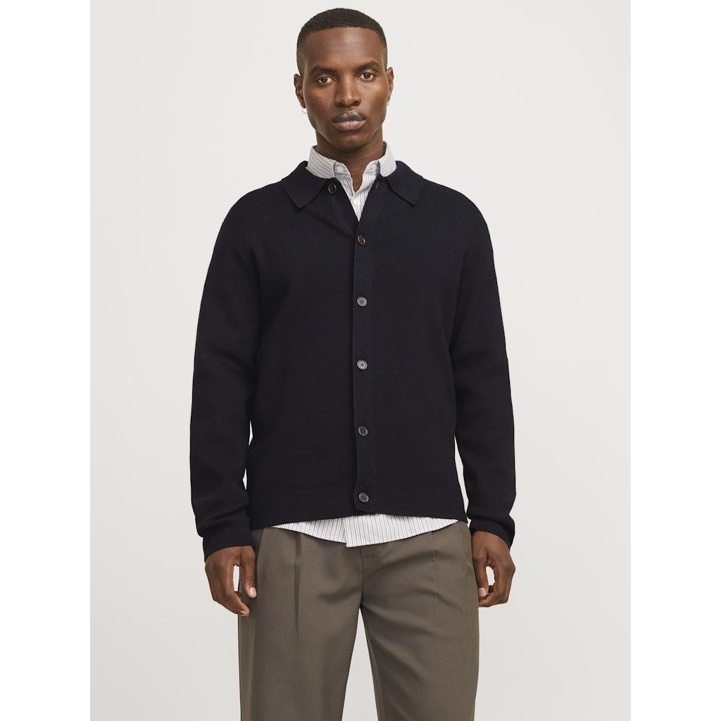 JACK & JONES Kardiganas vyrams, Juoda, Milano cardigan 5