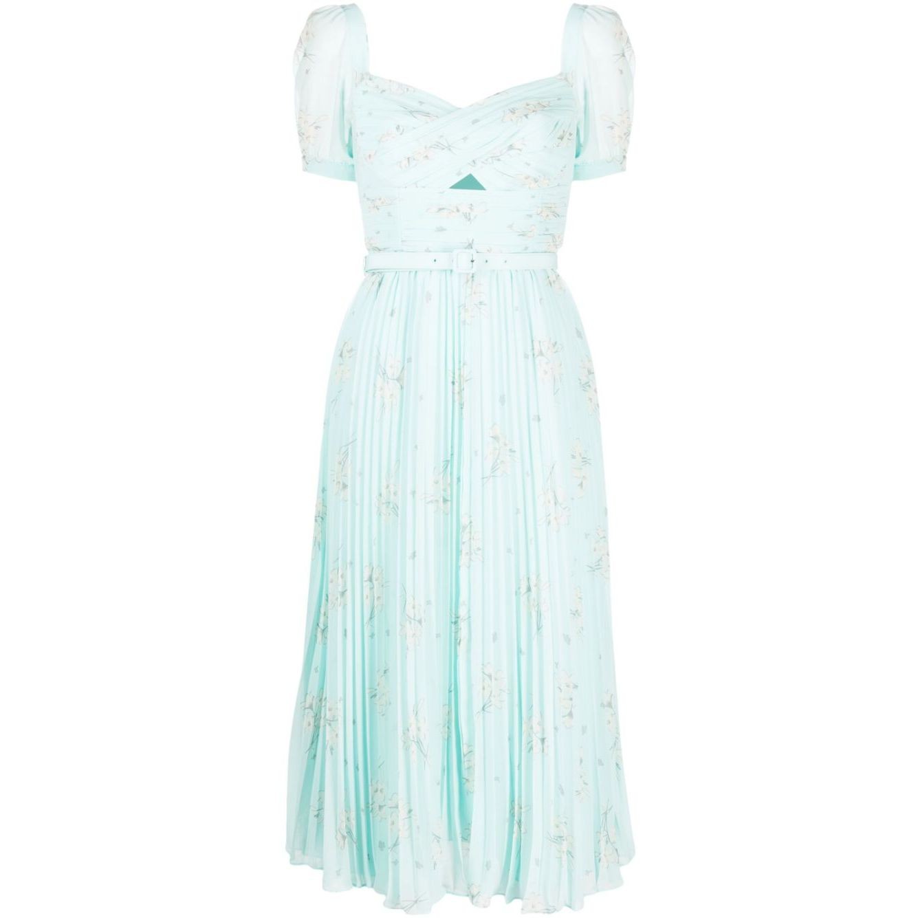 SELF PORTRAIT Midi suknelė moterims, Mėlyna, Cobalt chiffon midi dress 1